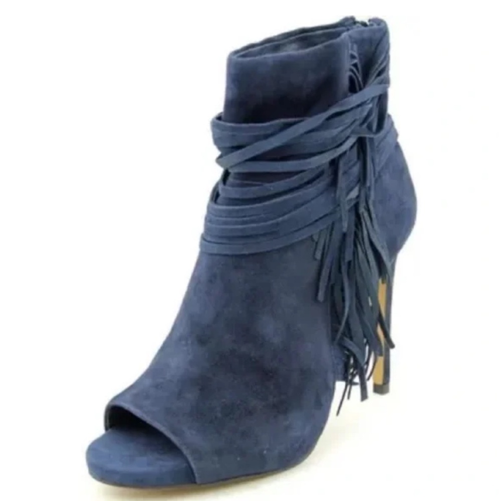 Women's Blue Suede Ankle Boots